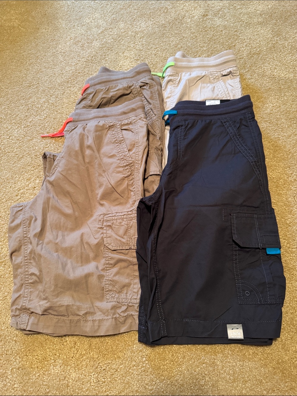 Kids Cargo Shorts Lot - Navy and Khaki